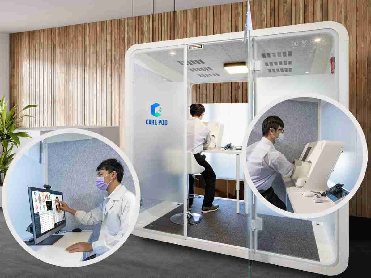 达擎于医疗科技展中展出＂远距诊疗舱＂，，以因应医疗数字化及社会高龄化趋势下、、复诊及慢性病患等族群对于远距看诊需求逐渐升高所推出的创新整合方案。。。。多功能合一、、、、高隐私性的远距诊疗舱可根据病患端与医师端的不同需求，，提供弹性化及客制化功能，，，节省医生和病患的精力及时间