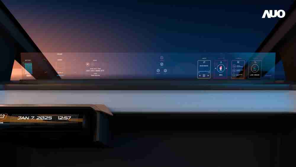 万利无界透明显示接口(Horizon Image Glass)透过车运算方案整合仪表板、、、、中控台及副驾显示器，，一体式全景呈现，，，提供乘用者清晰的前方视野、、、、行车必要信息与娱乐功能